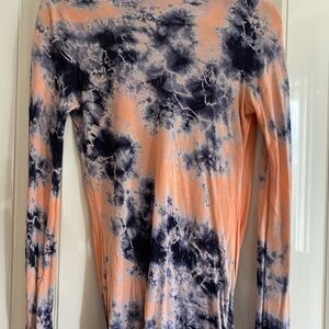Young Fabulous & Broke Tie-Dye Blouse in Peach and Navy